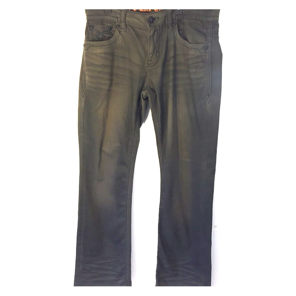 Forest Green Rock Revival Jeans 38 Straight